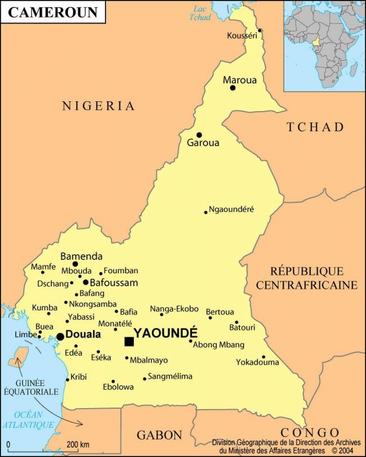 Karta douala, Kamerun
