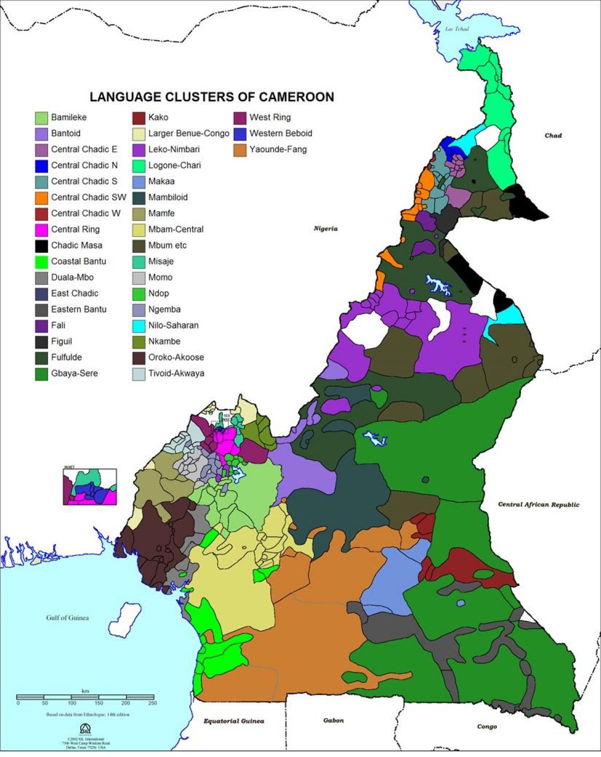 Karta Kameruna jezik