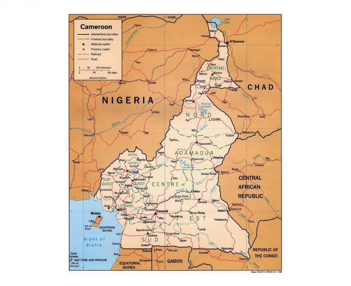 Karta Južnog Kameruna