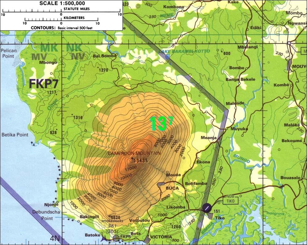 Planina Kamerun karti