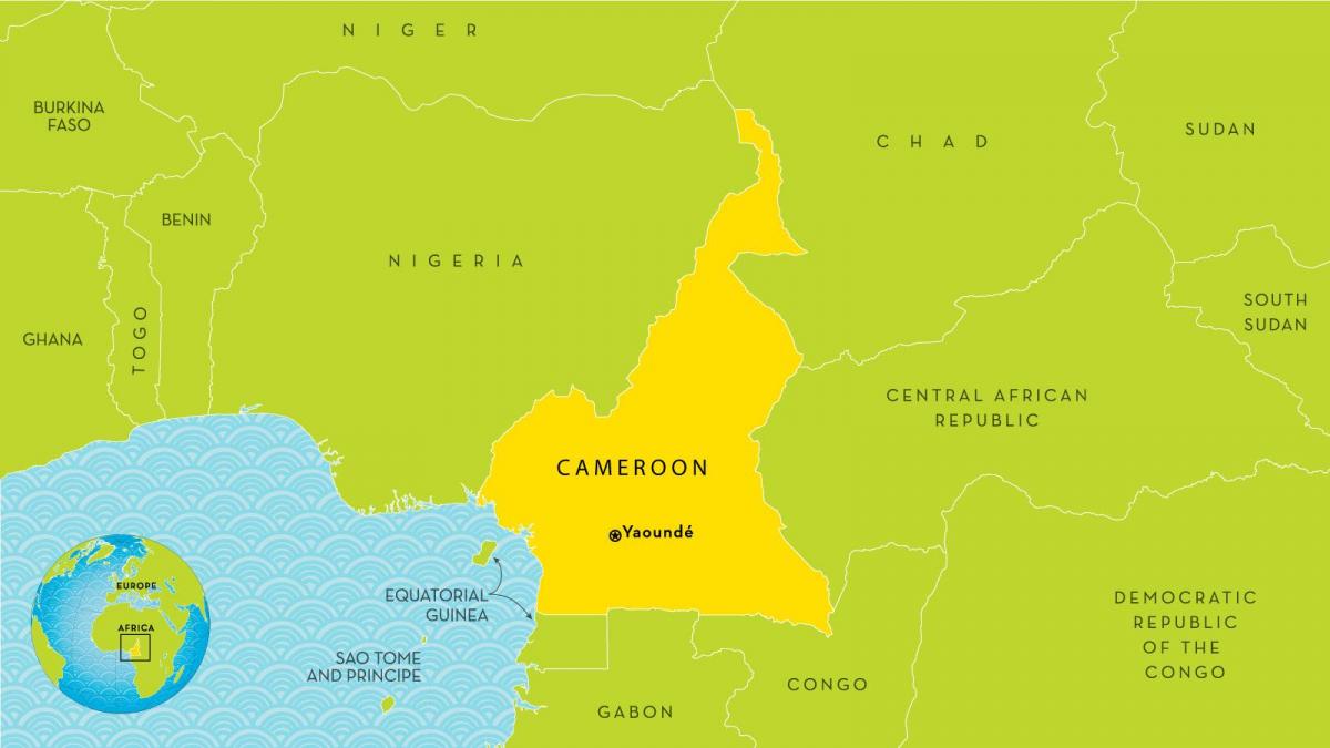 karta Kamerunu i susjednim zemljama