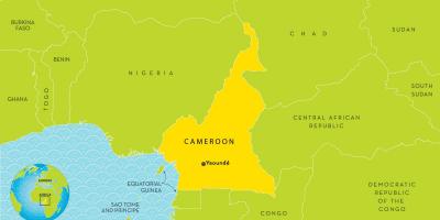 Karta Kamerunu i susjednim zemljama